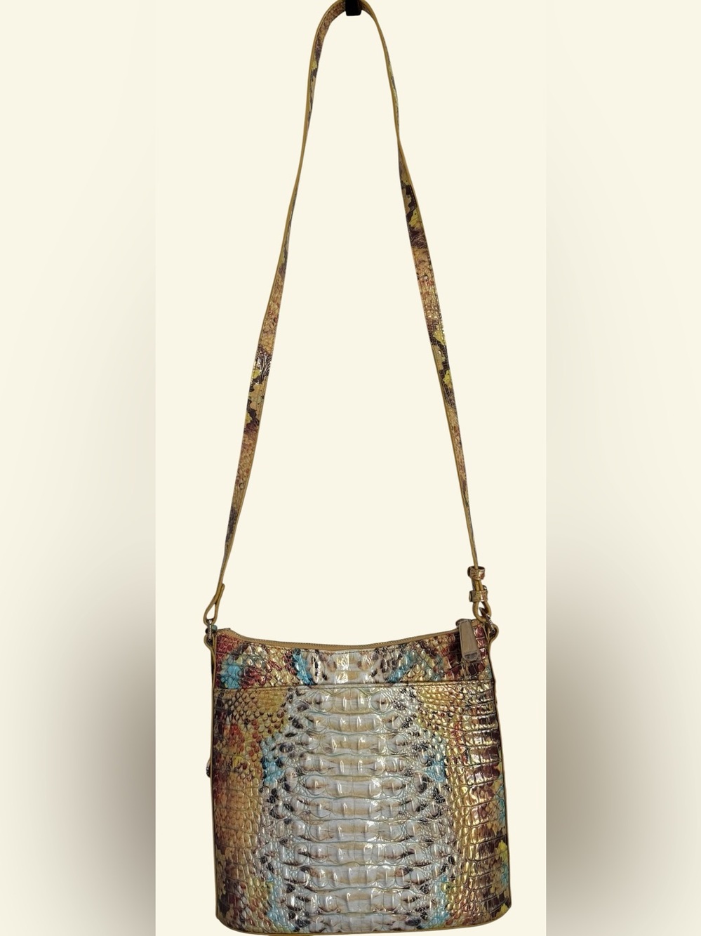 Brahmin Katie Leather Croc-Embossed Crossbody Bag